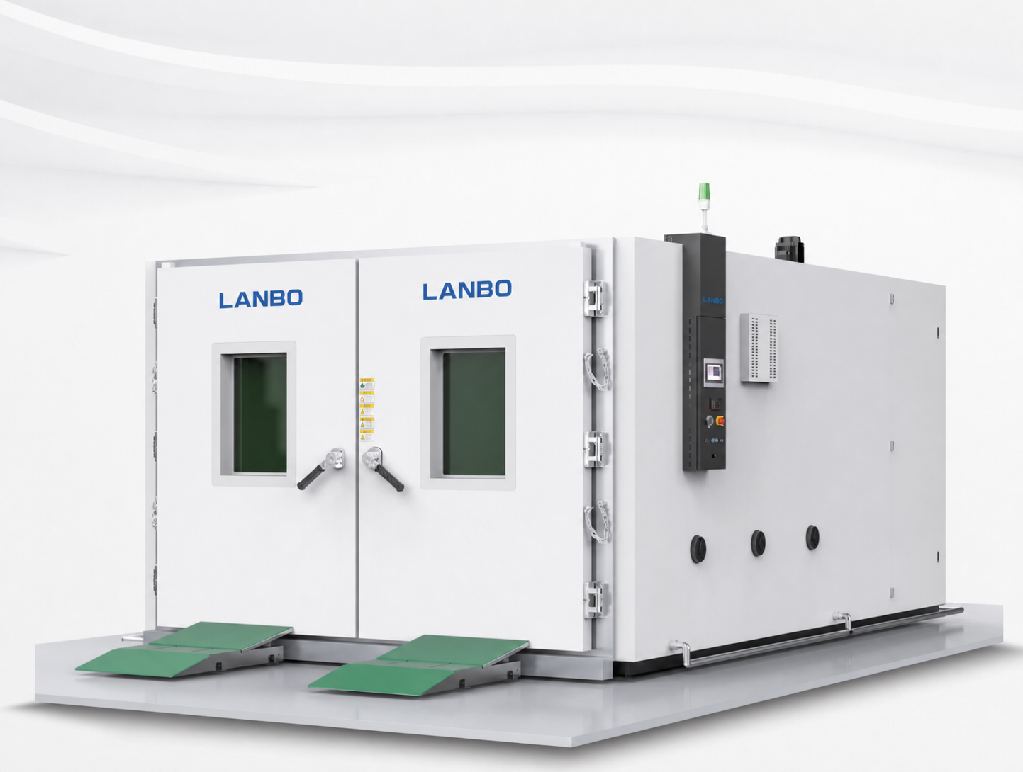 Walk-in climate test room for large assemblies with LANBO branding